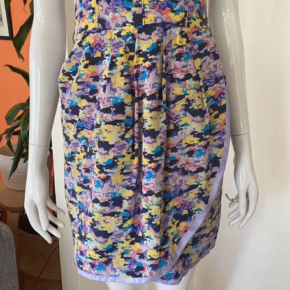 Charlotte Ronson Mini Sweetheart Strapless Dress in Abstract Watercolor Size 4 - Picture 4 of 14